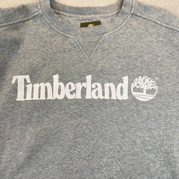 Timberland Mens Sweatshirt XL Long Sleeve Crew Neck Casual Athleisure Gray - Picture 6 of 8